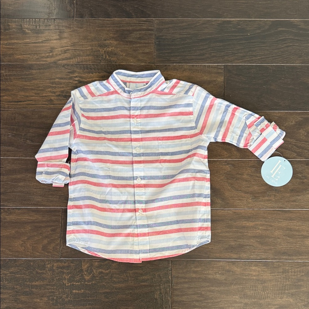 Little English Striped Kids Button-Down Shirt